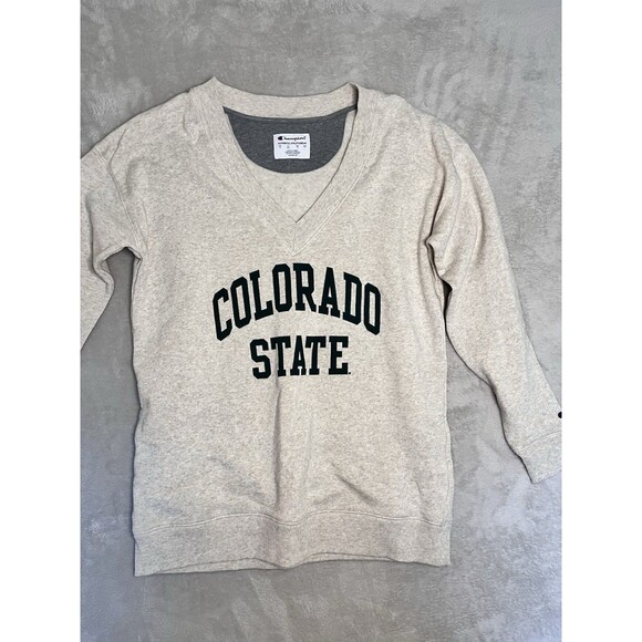 Champion Colorado State University Sweatshirt M CSU Rams College School V-Neck - Picture 1 of 7
